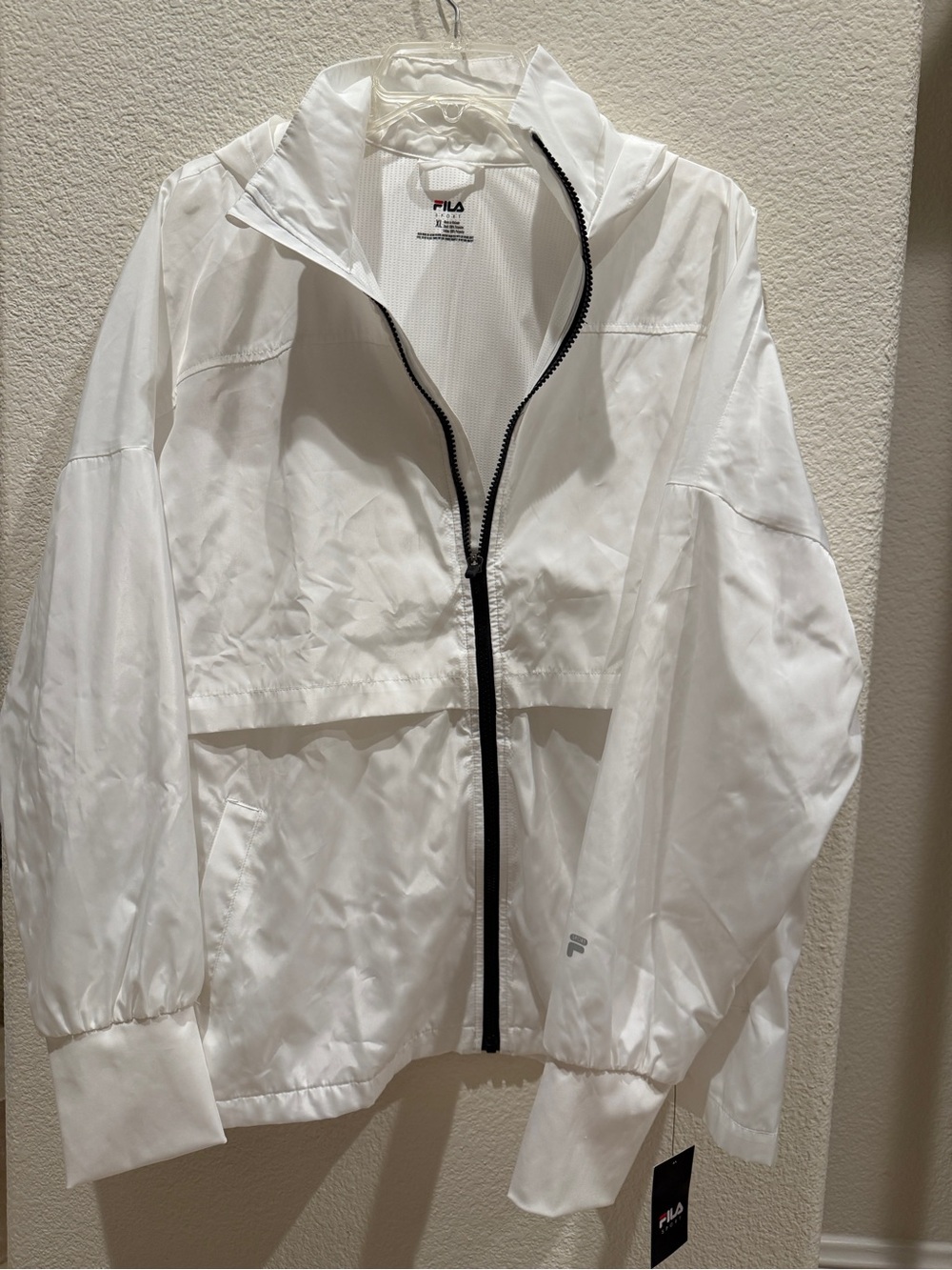 FILA White Sport Zip water resistant Windbreaker Jacket NWT size XL kohls